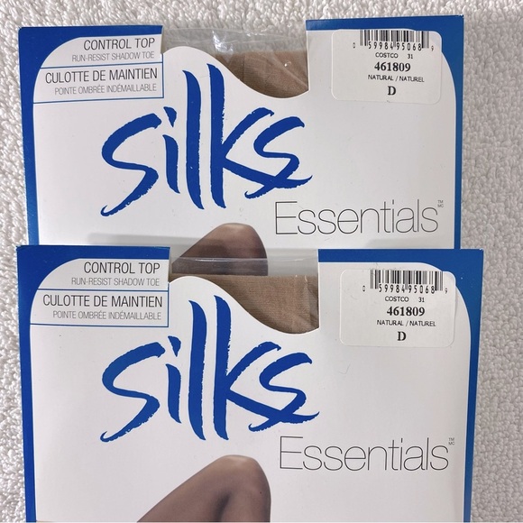 Vintage Essentials Control Top Pantyhose In Natural x2 NWT - Picture 2 of 7